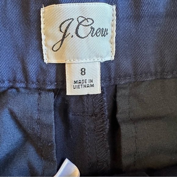 J. Crew | Navy Blue Pleated Cropped Straight Chino Pant  Size 8 - Picture 5 of 8